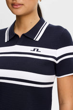 J.Lindeberg Women's Athena Knitted Golf Polo Shirt - JL Navy
