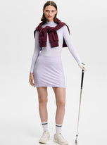 J.Lindeberg Women's Amy Printed Golf Skirt - Bias Bridge Micro Heather Pais