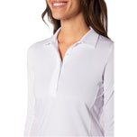 Golftini Women's Long Sleeve Ruffle Golf Shirt - White