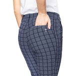 Golftini Women's Stretch Ankle Golf Pants - Navy Plaid
