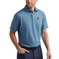 Peter Millar Hales Performance Jersey Golf Polo Shirt - Navy/Cottage Blue