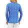 IBKUL Women's Amani Long Sleeve Zip Mock Neck Shirt - Blue/White