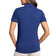 IBKUL Women's Solid Short Sleeve Zip Mock Neck Shirt - Classic Navy