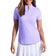 IBKUL Women's Solid Short Sleeve Zip Mock Neck Shirt - Lavender
