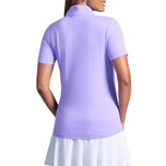 IBKUL Women's Solid Short Sleeve Zip Mock Neck Shirt - Lavender