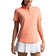 IBKUL Women's Solid Short Sleeve Zip Mock Neck Shirt - Peach