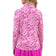 IBKUL Women's Yesenia Long Sleeve Zip Mock Neck Shirt - Hot Pink/White