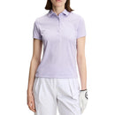 J.Lindeberg Women's Caitlyn Golf Polo Shirt - Bias Bridge Heather Paisley