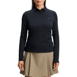 J.Lindeberg Women's Flor Long Sleeve Golf Polo Shirt - Black