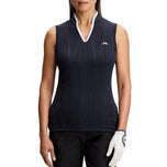 J.Lindeberg Women's Mila Sleeveless Golf Polo Shirt - JL Navy