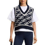 J.Lindeberg Women's Phoebe Jacquard Knit Golf Vest - Cardi Jacquard JL Navy