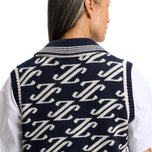 J.Lindeberg Women's Phoebe Jacquard Knit Golf Vest - Cardi Jacquard JL Navy
