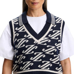 J.Lindeberg Women's Phoebe Jacquard Knit Golf Vest - Cardi Jacquard JL Navy