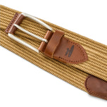Johnnie-O Farley Waxed Cotton Stretch Belt - Khaki
