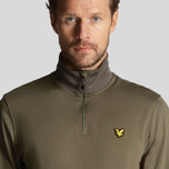 Lyle & Scott Tech 1/4 Zip Midlayer - Cactus Green