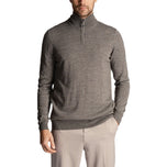 Lyle & Scott Tonal Eagle Merino Blend 1/4 Zip Knit - Mid Grey Marl