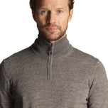 Lyle & Scott Tonal Eagle Merino Blend 1/4 Zip Knit - Mid Grey Marl