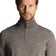 Lyle & Scott Tonal Eagle Merino Blend 1/4 Zip Knit - Mid Grey Marl