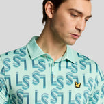 Lyle & Scott LS Monogram Printed Golf Polo Shirt - Shoreline