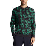 Lyle & Scott Monogram Knitted Golf Crew Neck - Dark Navy