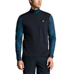 Lyle & Scott Printed Contour Golf Midlayer - Dark Navy