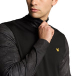 Lyle & Scott Printed Contour Golf Midlayer - Jet Black