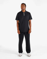 Malbon Block Placket Golf Polo Shirt - Black