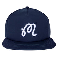 Malbon M Snapback Cap - Navy