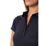 Golftini Women's Ruffle Golf Polo Shirt - Navy