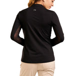Nivo Women's Leda Long Sleeve Mock Neck Golf Shirt - Black