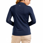 Nivo Women's Leda Long Sleeve Mock Neck Golf Shirt - Navy