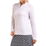Nivo Women's Leda Long Sleeve Mock Neck Golf Shirt - White