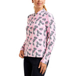 Nivo Women's Lolita Long Sleeve Mock Neck Golf Shirt - Rose/Navy