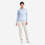 Nivo Women's Lolita UV Long Sleeve Mock Neck Golf Shirt - Gentle Blue