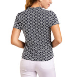Nivo Women's Lynda Mock Neck Golf Shirt - Navy/White