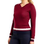 Nivo Women's Sofia V-Neck Golf Sweater - Cherry