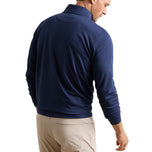 Peter Millar Albatross Cotton Blend Pique 1/4 Zip Pullover - Navy
