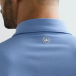 Peter Millar Jubilee Performance Jersey Stripe Golf Polo Shirt - Windsor Blue/Bluebird
