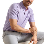 Peter Millar Men's Cadenza Performance Golf Polo - Windy Blue/Soft Orchid