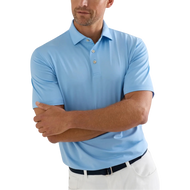 Peter Millar Solid Performance Jersey Golf Polo Shirt - Cottage Blue