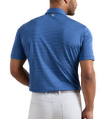 Peter Millar Winston Performance Mesh Embroidered Golf Polo Shirt - Sport Navy