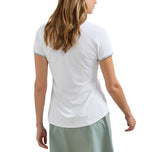 Peter Millar Women's Canterbury Tipped Sport Mesh Golf Polo Shirt - White/Willow