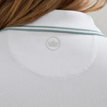 Peter Millar Women's Canterbury Tipped Sport Mesh Golf Polo Shirt - White/Willow