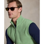 RLX Ralph Lauren Knitted 2/48 Cotton Coolmax Full Zip Golf Vest - Outback Green