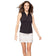 Golftini Women's Sleeveless Zip Golf Polo Shirt - Black