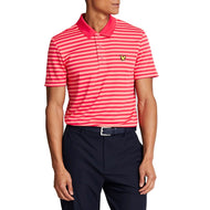 Lyle & Scott Golf Broad Stripe Polo Golf Shirt - Birdie Red