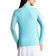 IBKUL Women's Solid Long Sleeve Zip Mock Neck Shirt - Seafoam