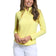 IBKUL Women's Solid Long Sleeve Zip Mock Neck Shirt - Butter