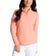 IBKUL Women's Solid Long Sleeve Zip Mock Neck Shirt - Peach