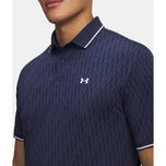 Under Armour Drive Sport Jacquard Golf Polo Shirt - Midnight Navy/White